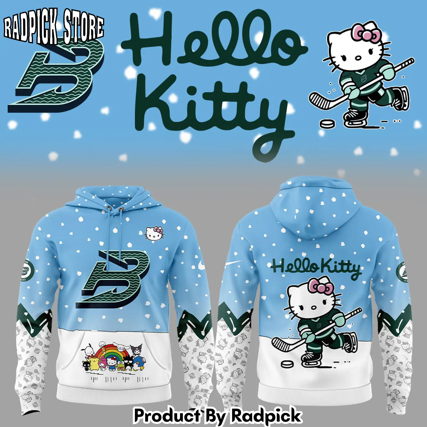 Boston fleet x hello kitty hoodie joggers hoodie and long pants set v2 rp291897